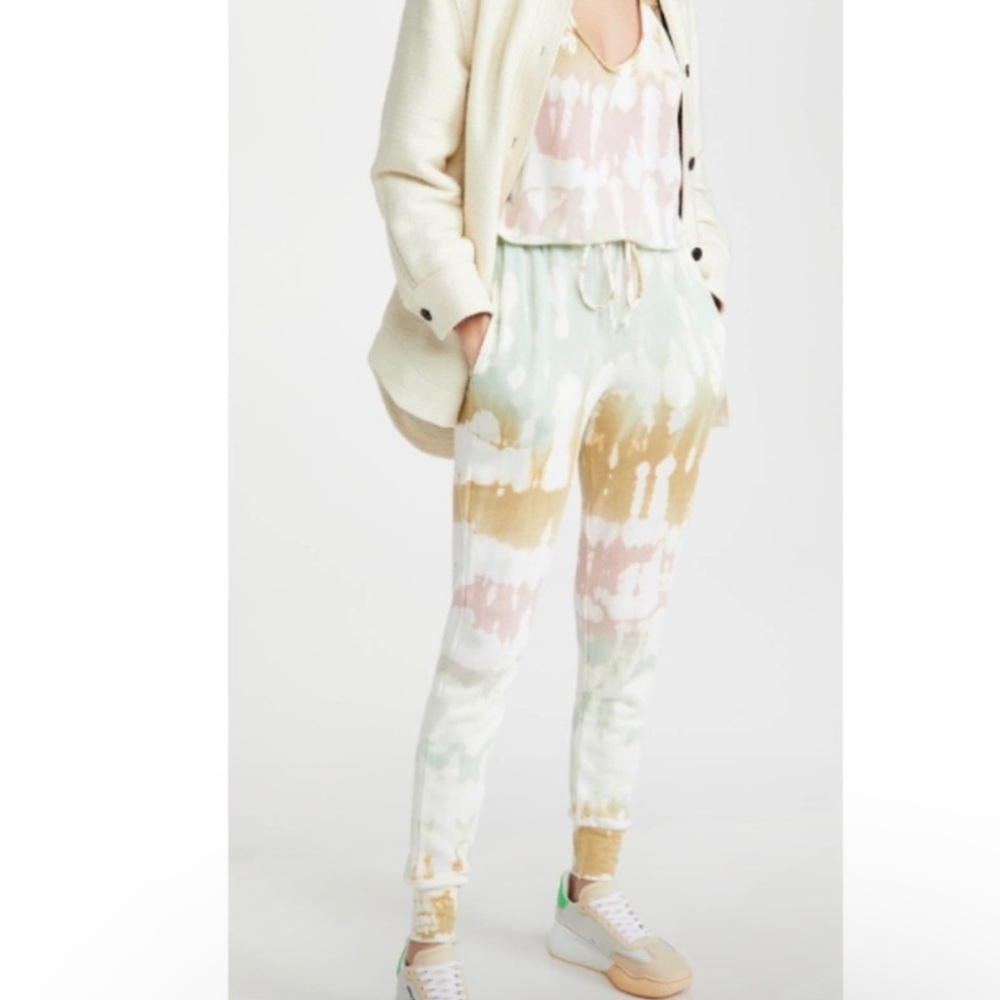 Young Fabulous & Broke Eberhart Jumpsuit Tie Die Pink Green